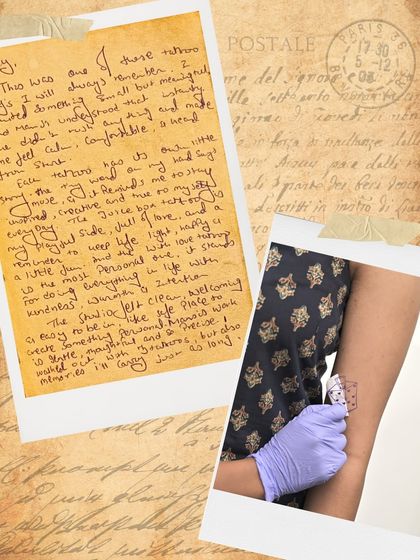 "The studio felt like a safe place to create something personal." Shenil's handwritten note detailing her wonderful experience at our studio.