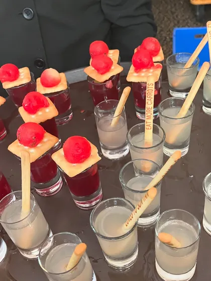Our famous Jamun shots, served with a creative twist. These are always a crowd-pleaser at Sangeets and cocktail nights, offering a unique and delicious Indian flavor.