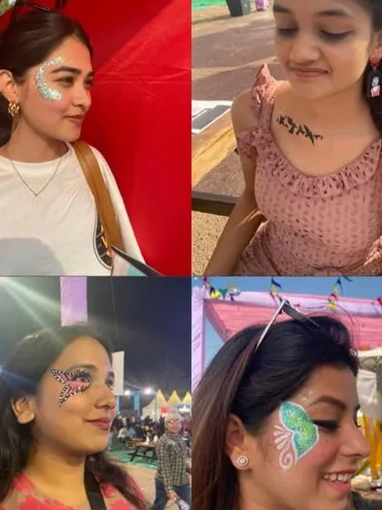 More beautiful designs from the festival. From glitter accents to full-face paint, there's something for every style.