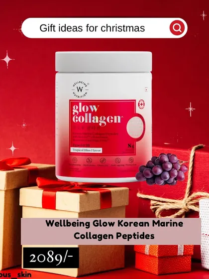 **Product Example: Wellbeing Glow Korean Marine Collagen Peptides.** Another popular marine collagen product. The market is saturated, so getting professional advice before purchasing is key.