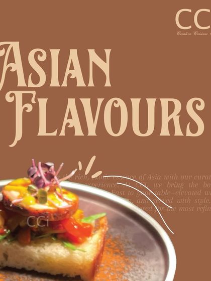 This graphic represents our curated Asian food experience. We bring the bold and comforting flavors of Asia to your event, elevated with our signature style and served with a focus on refined presentation.