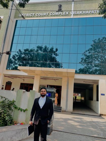 Outside the District Court Complex in Visakhapatnam. Every trip and every case imparts valuable lessons and makes you wiser.