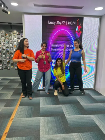 Thumbs up from the energetic team at Phronesis Partners. A successful corporate session leaves everyone feeling positive and re-energized for the rest of the day.