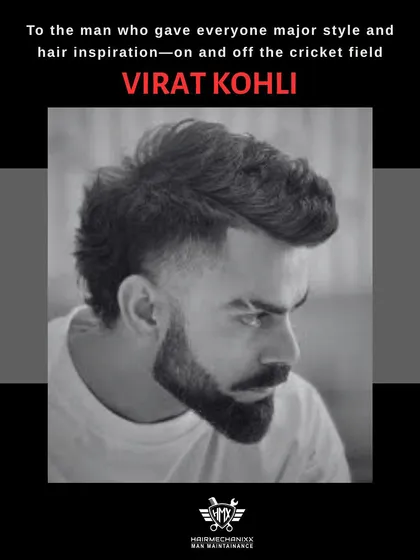 Another look at Virat Kohli's game-changing style. His sharp, confident haircuts have inspired a generation to lead with flair, and we're here to help you achieve that same look.
