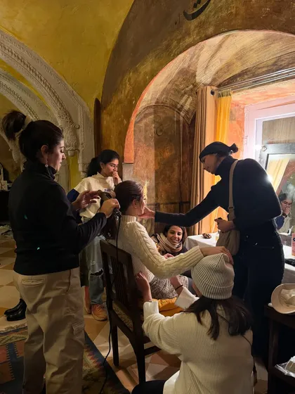 A peek into the hair and makeup room on the set of 'Nadaaniyan'. This is where the full character transformation happens, and my team works closely with the HMU artists.