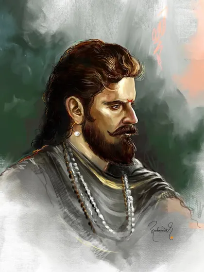 A signed version of my digital portrait of the Maratha king. The signature adds a personal touch, marking the completion of this piece made with great respect.