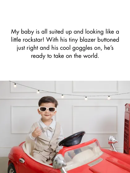 Milestone sessions should be all about personality. This little rockstar is celebrating his birthday in style, complete with cool shades and his own shiny red car. It's all about capturing that fun, spirited energy.