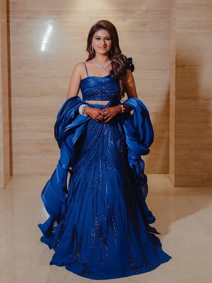 The full-length view of this incredible Gaurav Gupta creation, with makeup and hair to match its grandeur.