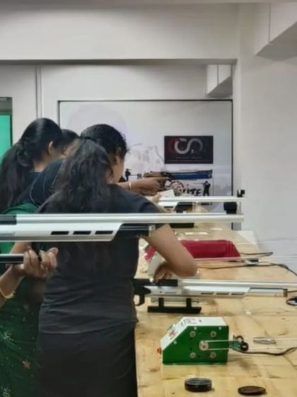 Participants at our corporate event get a feel for the sport, taking aim at the targets in our professional range.