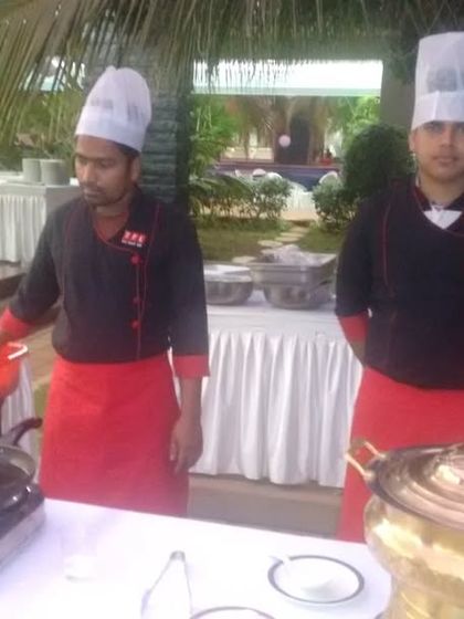 Our chefs ready to serve at a live pasta counter. We bring all the equipment and fresh ingredients to create a complete pasta bar at your event venue.