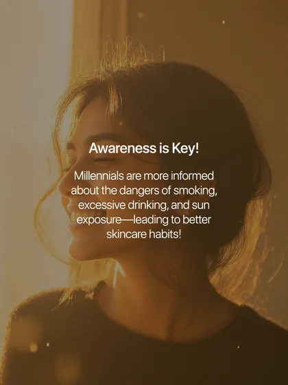 One key reason is awareness. Millennials are more informed about the dangers of smoking, excessive drinking, and sun exposure, leading to better skincare habits.