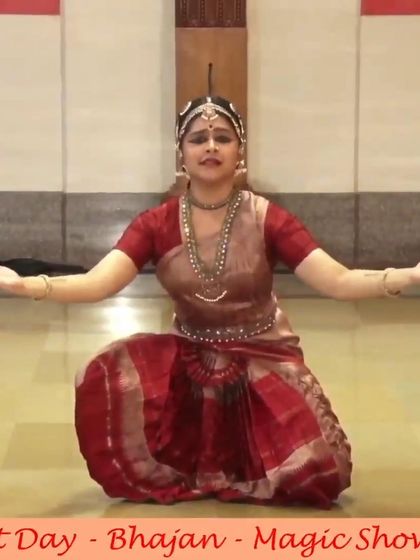 An expressive moment from the Ganesh Chaturthi performance, inviting the audience into the story. My goal is always to make the audience feel the magic and devotion of the occasion.