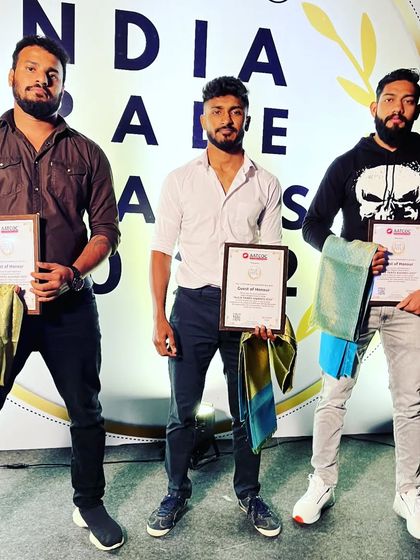 The team being recognized at an awards show. Our success is not just in the cage, but in the recognition we get for elevating combat sports in India.