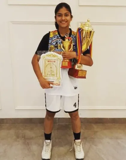 This young MVP is a future star. Winning a gold medal and being named the Most Valuable Player in an under 14 tournament is a huge accomplishment.