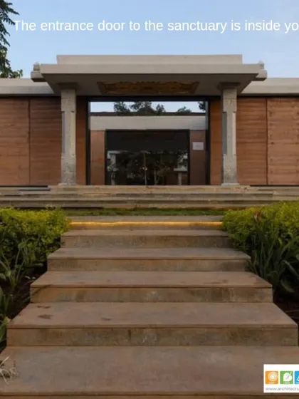 The entrance to this wellness sanctuary was designed to evoke a sense of peace upon arrival. We used natural stone steps, symmetrical low-level planting, and earthy rammed earth walls to create a formal, grounded, and welcoming threshold.