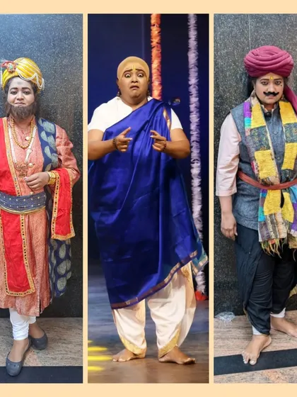 I love the transformative power of costume and character. Here are three distinct roles I portrayed for the dance drama 'Karunada Vaibhava', each with its own story and spirit. This is the essence of character acting in theatre.