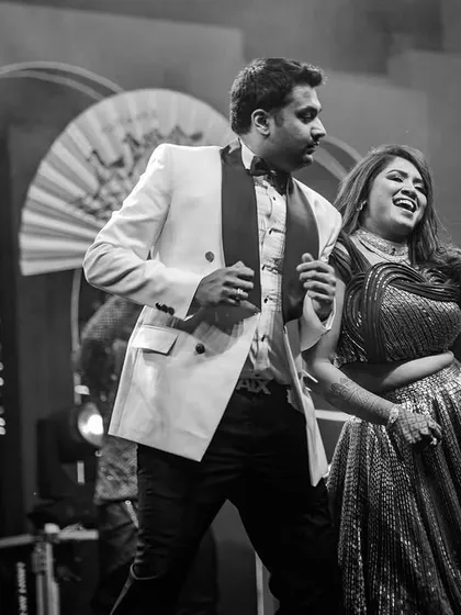 A classic black and white photo of the couple lost in their performance. The joy and connection between them is what makes these dances so special.