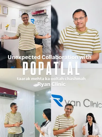 Even celebrities trust us with their look. Here's the famous actor Popatlal from Taarak Mehta Ka Ooltah Chashmah during his consultation at Ryan Clinic. When it comes to hair and beard, we are the first choice for everyone.