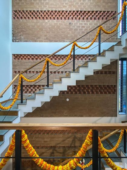 A collection of images that further explore our fascination with light. These photos capture how skylights, courtyards, and jaali walls fill our buildings with dynamic patterns of light and shadow.