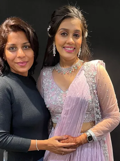 Posing with our beautiful engagement bride. It was a pleasure creating this soft and elegant makeup look for her special day. Congratulations to the happy couple.