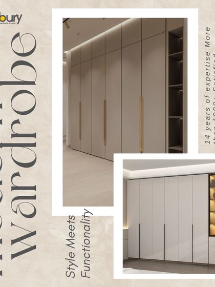 This concept blends style and function, showing a wardrobe with integrated open shelving for display items or books.