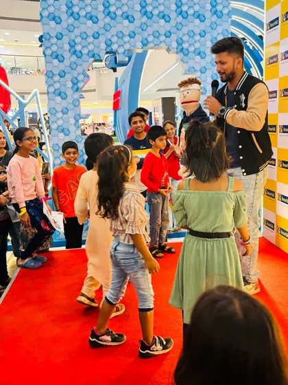 Nothing beats the energy of a live crowd. Here I am with Bunny, interacting with kids and families during a special Eid show at Inorbit Mall, Vashi. We know how to pull a crowd and keep them entertained.