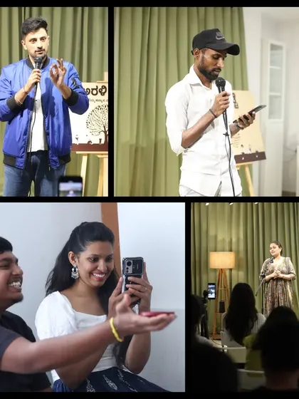 A collage from another memorable "Arali Katte" evening, filled with performances and audience interactions.