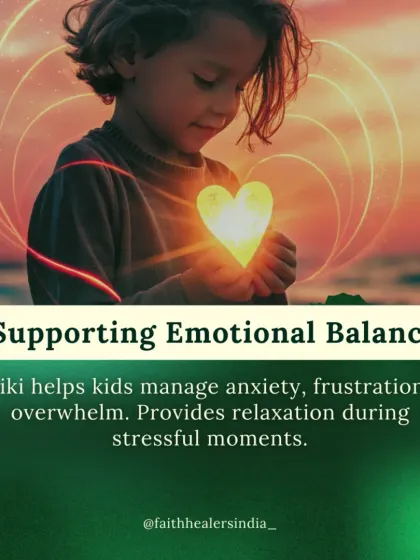 Reiki helps kids manage big emotions like anxiety and frustration. It provides a sense of relaxation during stressful moments, supporting their emotional balance.