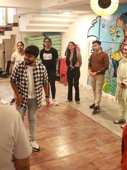 A candid moment of me interacting with students during a workshop. I always make sure everyone feels comfortable and engaged.