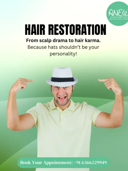 If you're tired of using hats to cover up thinning hair, it's time for a real solution. My hair restoration services, from non-surgical therapies to transplants, are designed to turn your scalp drama into hair karma.