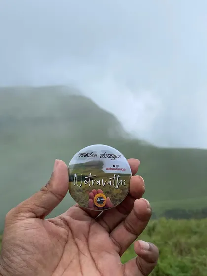 I give these small badges as a souvenir for completing the trek. It's a small reminder of the big achievement of climbing Netravati Peak.