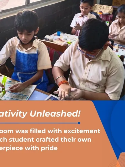 The room was filled with excitement as each student crafted their own masterpiece with pride. The Pidilite Workshop unleashed their creativity and allowed them to express themselves through art.