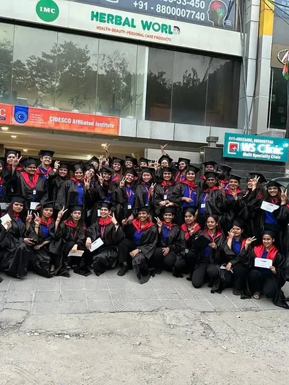 A proud moment for our graduates. This photo captures the excitement and sense of accomplishment our students feel on convocation day, fully certified and ready to embark on their professional careers in the beauty and wellness industry.