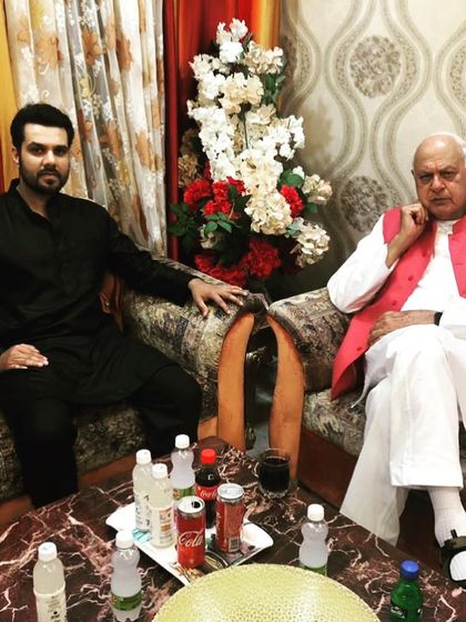 Posed for a photo with Mr. Farooq Abdullah during one of our discussions.
