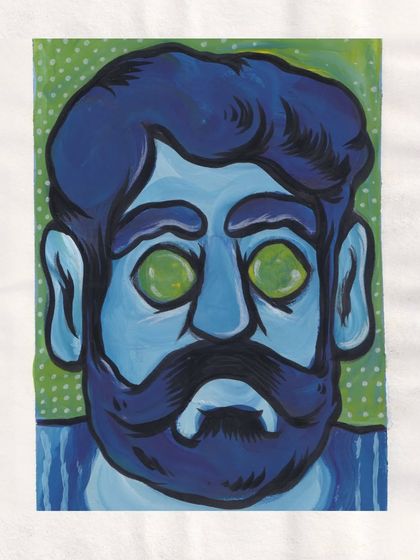 An old self-portrait done in a mixed media style. I was channeling a certain mood, inspired by films like Taxi Driver and Nightcrawler.