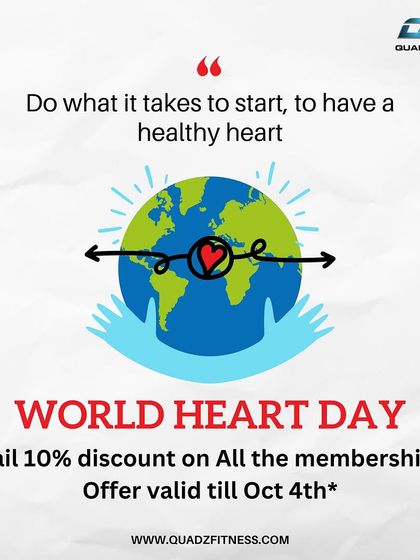 On World Heart Day, we encourage everyone to use their heart for health. Avail a special discount on all our memberships to get started.