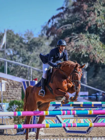 An action shot of our trainer Bharath and Divadia on their way to a silver medal at the National Equestrian Championship.