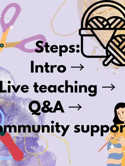 You don't need to be a pro to join. My workshops are for beginners, where you learn at your own pace in a caring group with live teaching and community support.