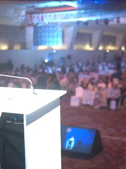 Another shot from the stage, showing the scale of the event and the importance of commanding the room.