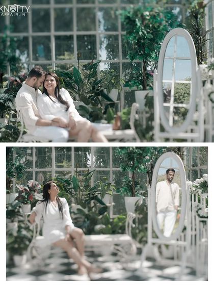 Using a mirror as a prop in the greenhouse adds a layer of creativity and artistry. It allows for interesting compositions that play with reflection and perspective.