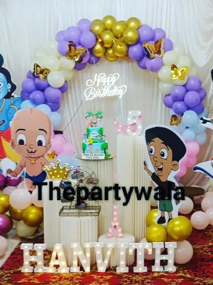 Everyone's favorite, Chhota Bheem! I can bring the whole Dholakpur village to your party with cutouts of Bheem, Chutki, Raju, and even Kalia. This is a super fun theme for kids who love the show.