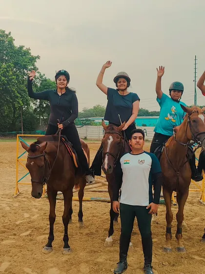 An evening ride with our happy warriors. We welcome riders of all ages and skills, creating a fun and supportive environment where everyone can enjoy their passion for horses.