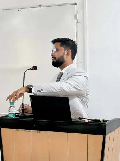 A candid moment during my presentation at Amity Law School. Discussing complex legal concepts requires clarity and conviction, skills that are honed over years of practice. I enjoy sharing these lessons with those just beginning their legal journey.