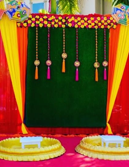 Shanaya Decorations - All-Inclusive Ceremony Packages (Haldi & Mehendi) Mehendi & Sangeet Backdrops photo 30