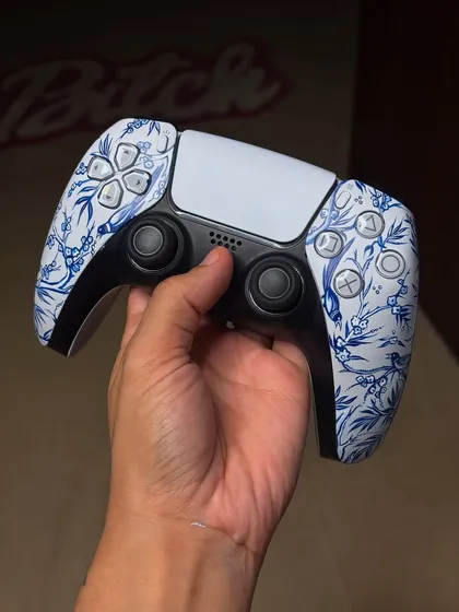 Another angle of the blue and white porcelain style controller.