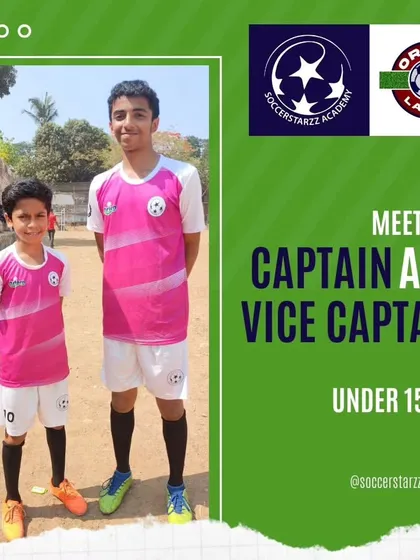 Introducing our U-15 YPL leadership: Captain Wilfred John and Vice-Captain Daksh Anchan. They are ready to lead the team with pride.