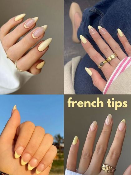 Butter yellow French tips are a fun and fresh take on the classic manicure.