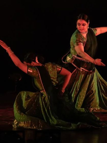 This action shot from 'Ek Anant' showcases the dynamic and expressive storytelling that is central to my choreographic work, where every gesture and pose serves the narrative.