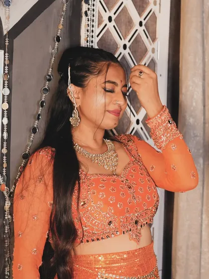 A serene moment captured during the 'Jhanjhariya' photoshoot.