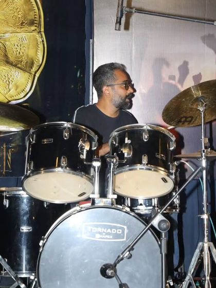 Another shot of our adult drummer, showcasing that music is for all ages.